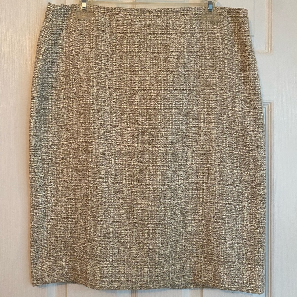 Talbots Beige Tweed Pencil Skirt